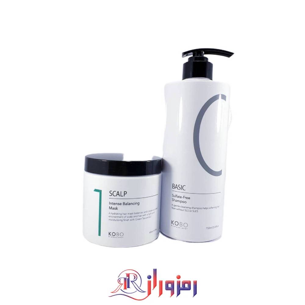 پک شامپو و ماسک بدون سولفات کوبو kobo حجم 750 میل و 450 میل،خرید و قیمت پک شامپو و ماسک بدون سولفات کوبو kobo حجم 750 میل و 450 میل